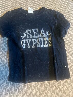 Sea Gypsies small cotton t shirt intentional holes in a pattern